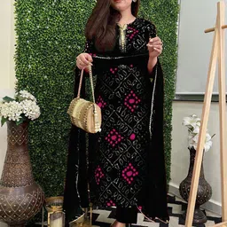 KALINI Women Ethnic Motifs Printed Regular Kurta with Trousers & With Dupatta-2