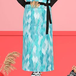 ArtzFolio Black & Blue Printed Cotton Waist Apron-image-75