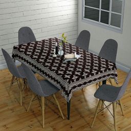 Sun Rise Coffee Brown Anti-Skid 6-Seater Table Cover-35