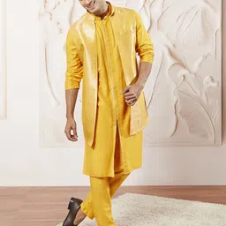 VASTRAMAY Men Regular Kurta with Trousers-picture-19