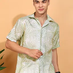 BROWN BROTHERS Floral Printed Short Sleeves Cotton Canvas Shirt-image-15