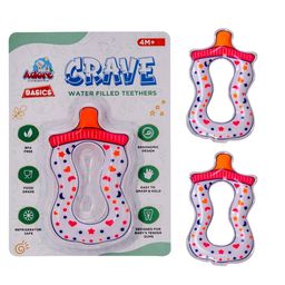 Adore Kids 2Pc White & Orange Colored Milk Bottle Design Crave Water Filled Teethers-19