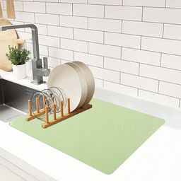 Kuber Industries Green Non Slip Dish Drying Mats-1