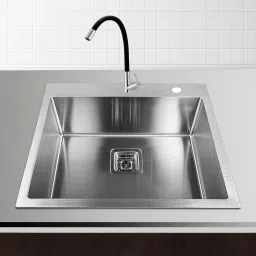 24" X 18" X 10" SINGLE BOWL WITH TAP HOLE HANDMADE KITCHEN SINK With 360 Degree Swivel Spout Brass Fusion Flexible black Swan neck Vessel Sink-7