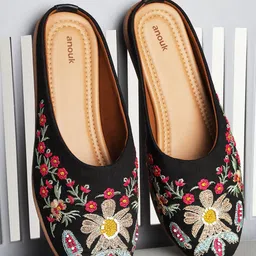 Anouk Women Embellished Ethnic Mules Flats-9