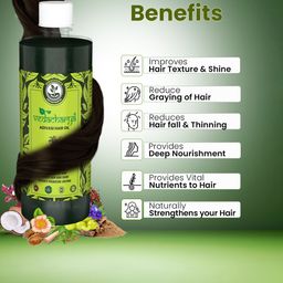 Vedacharya Set Of 3 Adivasi Hair Oil With Bhringraj For Hair Growth - 500 ml Each image 5