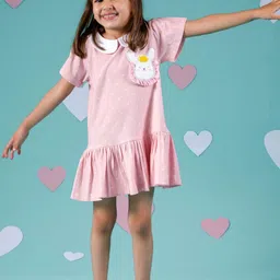 TIDY SLEEP Girls Printed Peter Pan Collar A-Line Dress-16