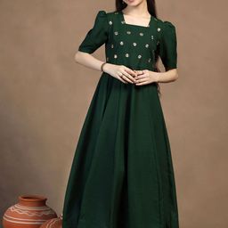 Sangria Girls Embroidered Anarkali Maxi Dress-image-93