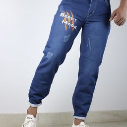 styzon Men Jean Slim Fit Mildly Distressed Light Fade Jeans-image-62