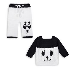 fandom collection Unisex Kids White And Black Long Sleeves Pure Wool Clothing Set-picture-30