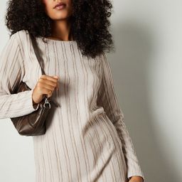 max Women Striped Pleated Round Neck Top-image-46