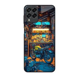 QRIOH Garage Guardian Printed Samsung Galaxy M53 5G Glass Back Case Mobile Accessories-picture-24