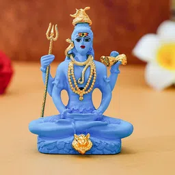 Ekhasa Blue & Gold-Toned Lord Shiva Religious Idol Showpiece-picture-19