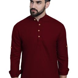 APEKTRA Men Mandarin Collar Straight Kurta-picture-1