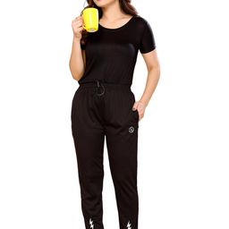 Moda Rapido Women Black Solid Regular Fit Activewear Track Pants-picture-27
