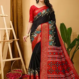 KAYOMMI Batik Zari Silk Cotton Kanjeevaram Saree-picture-12