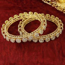 NMII Set Of 2 Zircon Diamond Studded Bangles-9