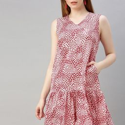 Sera Animal Print Crepe Drop-Waist Dress-picture-11