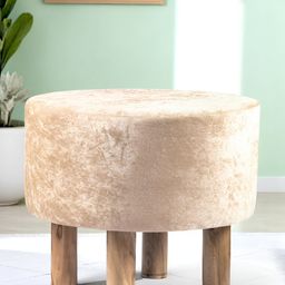 Ikiriya Beige Round Wooden Ottomans-image-98