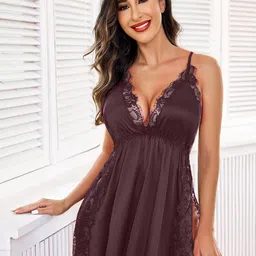 XPIOX Satin Baby Doll with High-Low-image-4