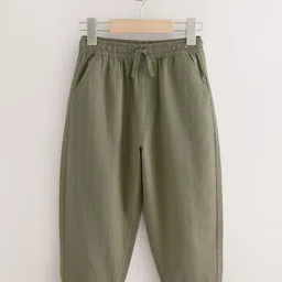 NEXT Boys Pure Cotton Textured Balloon Fit Trousers-image-17