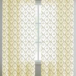 Aura Yellow 2 Pieces Embroidered Sheer Door Curtain-picture-23