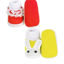 NESKA MODA 12 To 18 Months 2 Pair Set Cotton Baby Boy & Girls Butterfly Frill Rabbit Booties-image-93