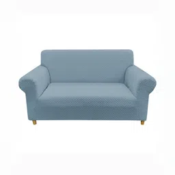 HOUSE OF QUIRK Solid Jacquard Double Seater Sofa Cover With Arms-image-73
