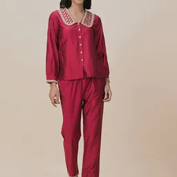 HOUSE OF S Self Design Shirt & Trousers Co-Ord-image-91