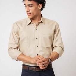 Hallstatt Life Men Solid Spread Collar Cotton Casual Shirt-image-26