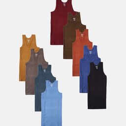 Lux Cozi Infant Boys Pack Of 9 Assorted Basic Innerwear Vests LUX_COZI_BOYZ_RN_AST_9PC-image-64