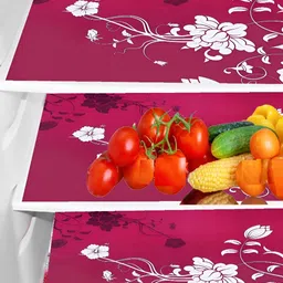 Aura Magenta Set of 3 Piece Printed Heat Resistant Fridge Mats-30