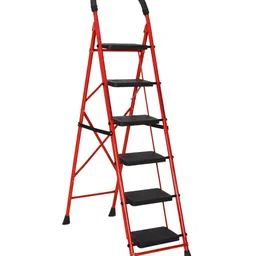 Parasnath Premium Black & Red Power-Coated Strong & Anti-Skid Foldable 8-Step Ladder-picture-32