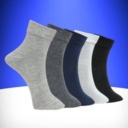 MJE Unisex Pack Of 5 Everyday Lightweight Ankle-Length Socks-12