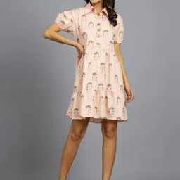 Ravaiyaa Women Floral Printed Puff Sleeve A-Line Above Knee Dress-image-92