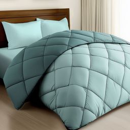 Story@home Turquoise Blue & Blue Microfiber AC Room Double Bed Comforter-image-61