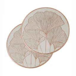 Dakshya Industries 2 Pcs White Plastic Embellished Table Placemats-28