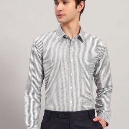 Aaai Enterprises Men Slim Fit Vertical Striped Spread Collar Cotton Casual Shirt-image-87