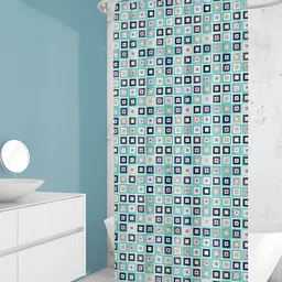 ArtzFolio Green & White Geometric Printed Shower Curtain-12