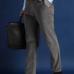 Hancock Men Comfort Slim Fit Easy Wash Corduroy Trousers-image-32