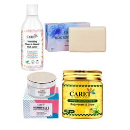 CARET ORGANIC Set of 4 Body Lotion & Daily Radiance Cream & Orange Gel & Kojic Acid Soap-39
