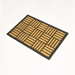 prettykrafts Brown & Black Printed Anti-Slip Doormat-1