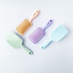 Beutifly Paddle Glossy Hair Brush For Detangling Hair - Light Orange Colored-16