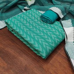 HERE&NOW Geometric Jacquard Woven Design Unstitched Dress Material-picture-41