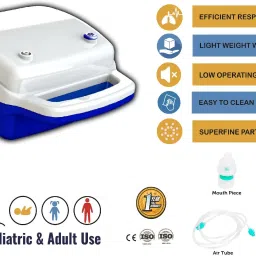 Control D Compressor Complete Kit with Child and Adult Masks Blue & White Nebulizer image 4