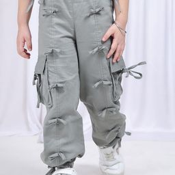 NEUDIS Girls Mid-Rise Cargos Trousers-image-44