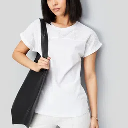 max Women Extended Sleeves Cotton Top-image-83