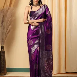 INDIOTSAV Woven Design Zari Banarasi Saree-image-28