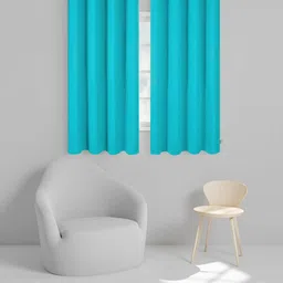 IVAZA Turquoise Blue Polyester Window Curtains-10