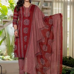 KALINI Women Ethnic Motifs Printed Regular Pure Cotton Kurta Set-43